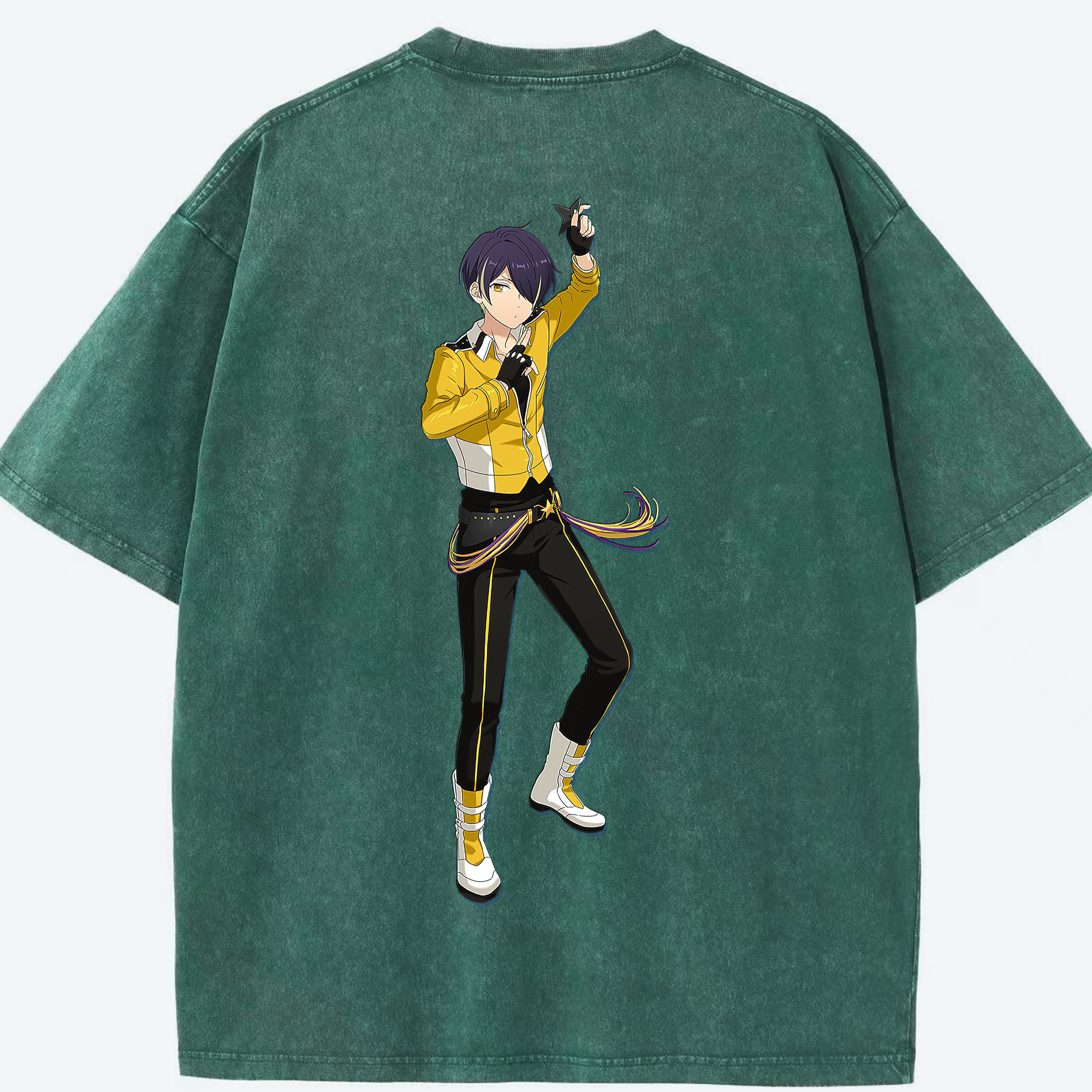 （画像用） あんさんぶるスターズ! Ensemble Stars 綿100% ヴィンテージ風 半袖Tシャツ（背面プリント）